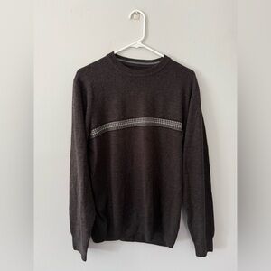 VTG 90s David Taylor Golf Sweater Crew Size L Preppy Gray Pattern Funky Casual